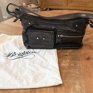 Brighton Glossy Black Shoulder Bag